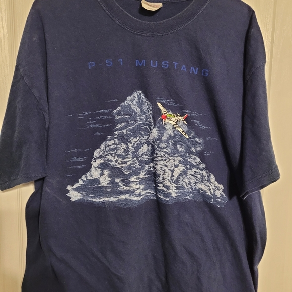 P-51 Mustang Aircraft Graphic Design T Shirt Size XL - Picture 4 of 6